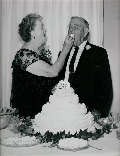 This photo of my grandparents, Virgie Doughty Hughes and Arley Hughes, was taken at their 50th anniversary celebration in 1967. 